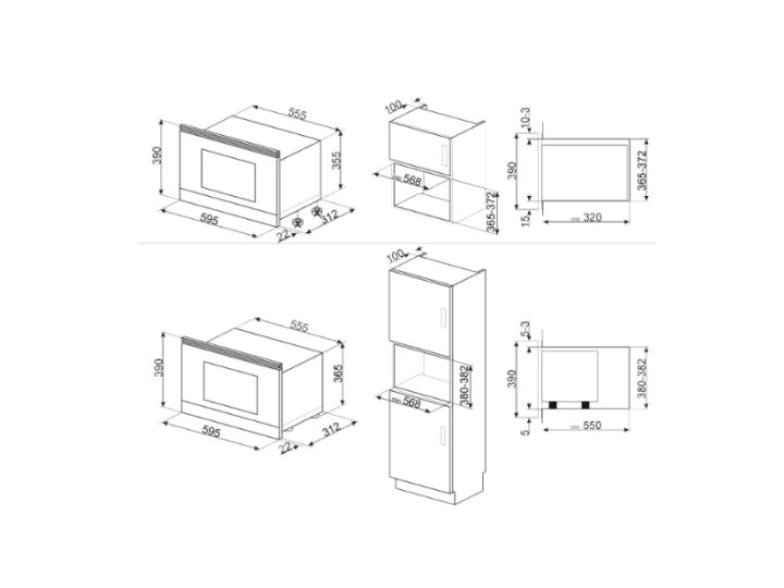 Встраиваемая микроволновая печь Smeg MP122N1 Встраиваемая микроволновая печь Smeg MP122N1