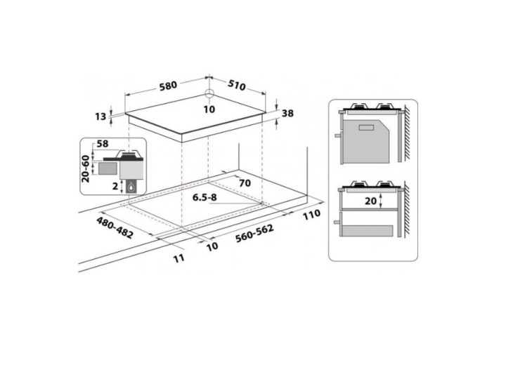 Поверхность газовая Whirlpool TGML 661 NB