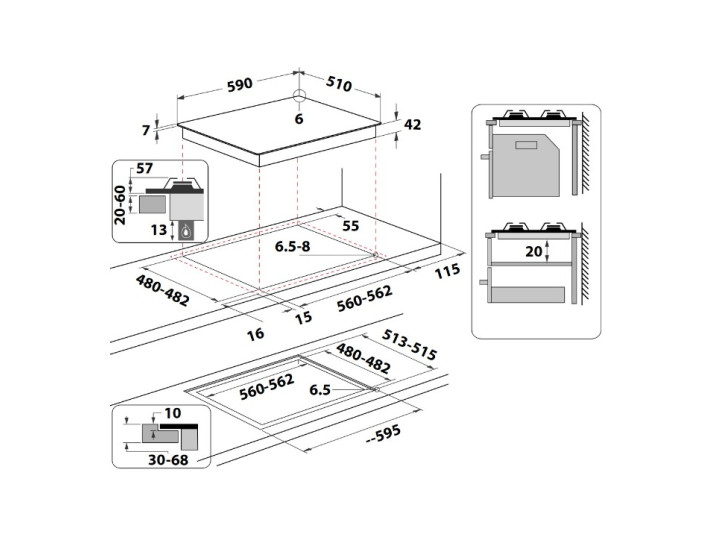 Газовая варочная панель Whirlpool AKT 625/NB1