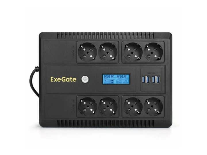 ИБП ExeGate NEO Smart LHB-1000. LCD. AVR.8SH. CH. USB EX293858RUS ИБП ExeGate NEO Smart LHB-1000. LCD. AVR.8SH. CH. USB EX293858RUS
