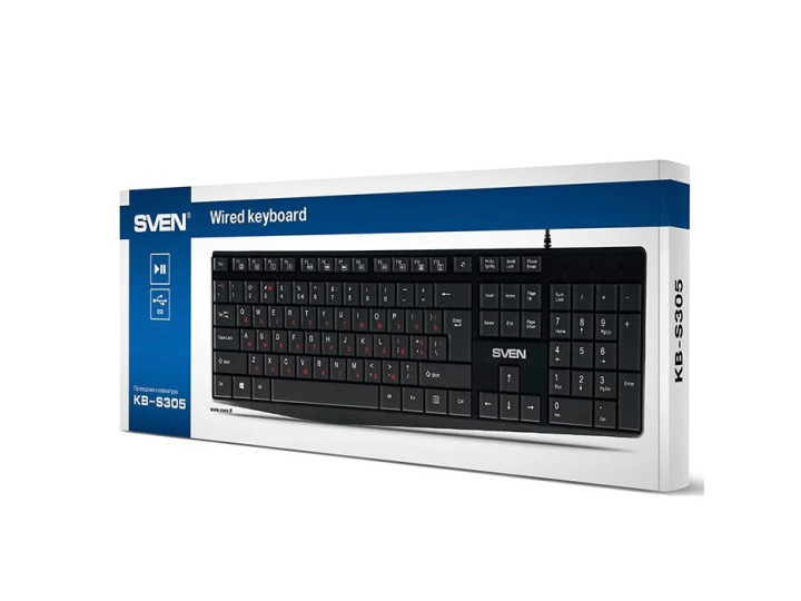 Клавиатура SVEN KB-S305 Black USB